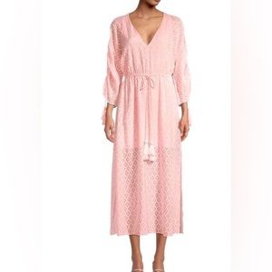 Pink Boho Maxi Dress with Tassels